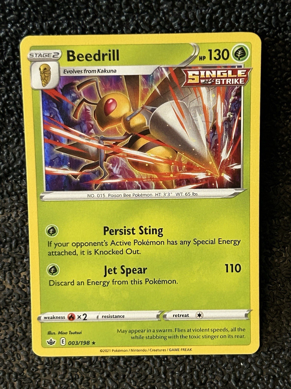 Pokemon 2021 Holo Beedrill 003/198 Chilling Reign TCG - N1