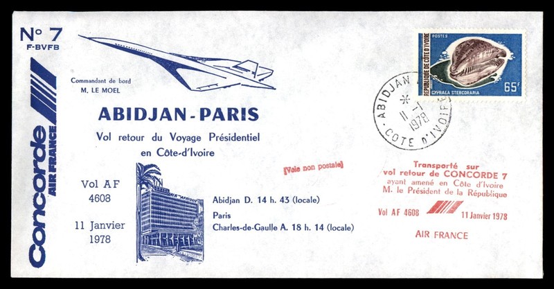 Mayfairstamps Ivory Coast 1978 Abidjan to Paris France Concorde Cover aaz_40801