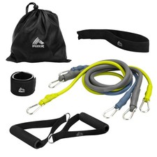 6 Piece Home Gym Resistance Kit - Light, Medium, Heavy Resistance Bands, Grip...