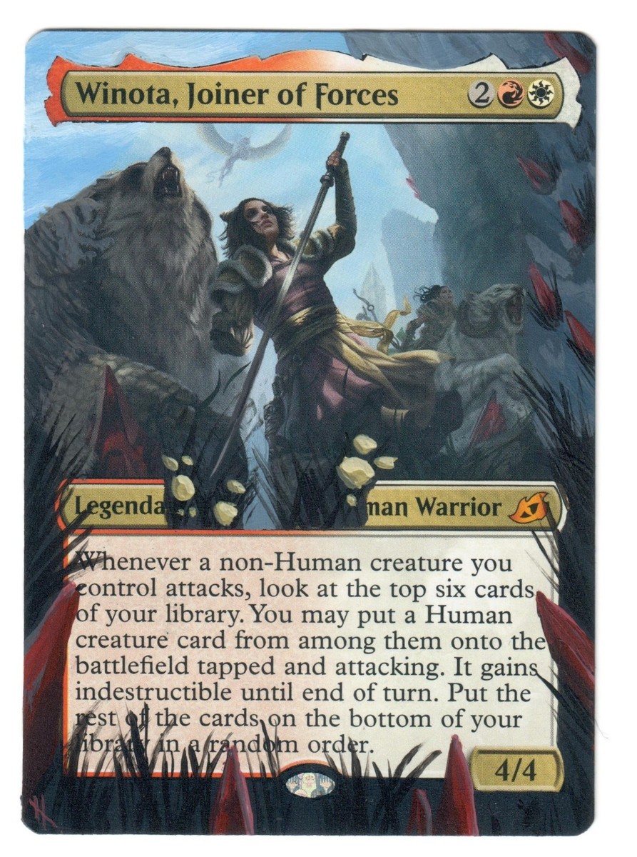 軍団のまとめ役、ウィノータ 拡張アート　英語　fq Winota Joiner of Forces Full Altered Art MTG Magic cEDH Commander