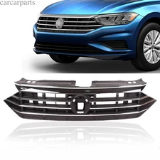 For 2019 2020 2021 Volkswagen VW Jetta Front Bumper Upper Grille w/Chrome Trim