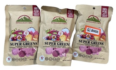 Himalayan Chef Super Greens Veggies Crisps Superfood Snack Lot Of 3