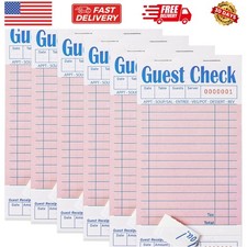 6 Pack Pink Guest Checks Books for Servers Server Note Pads, Waiter Checkbook...