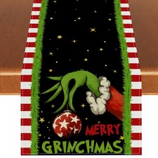 Christmas Table Runner Tablecloth Winter 13" x 72", Red and Green