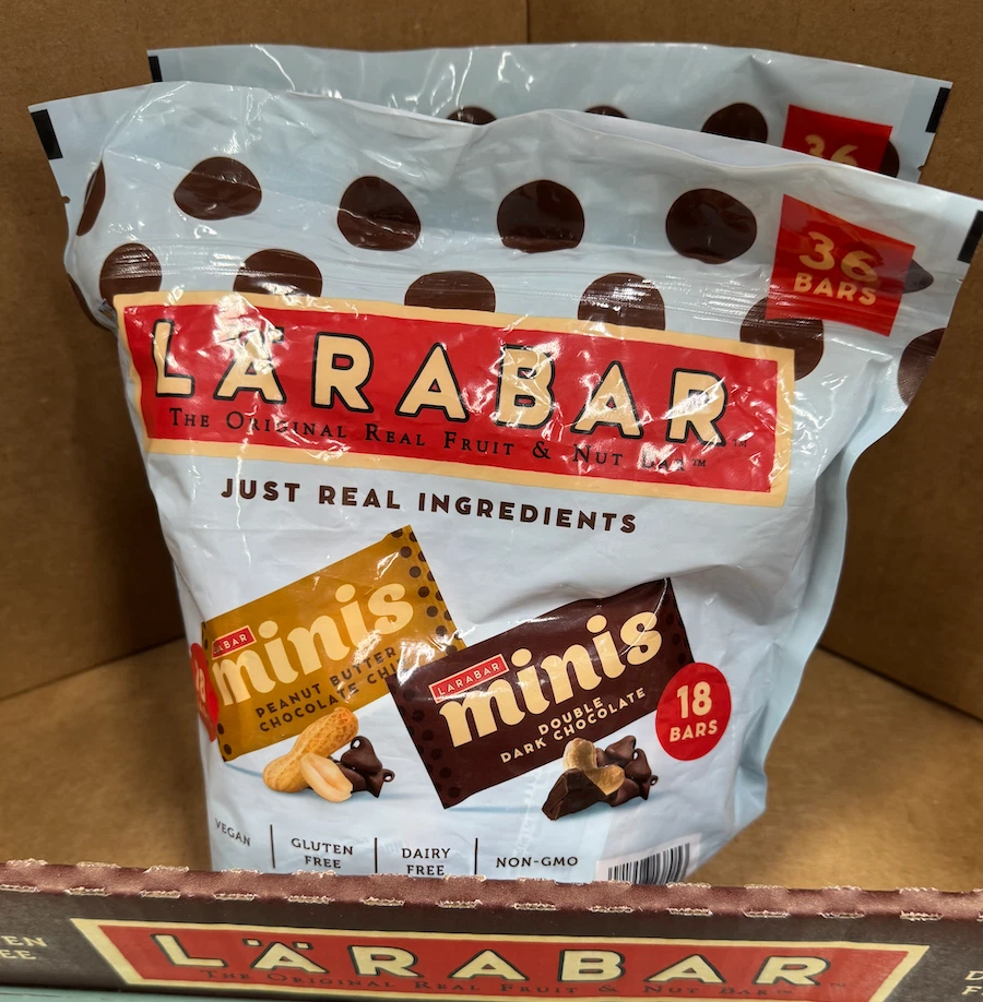 Mini Barras Larabar, Chispas de Chocolate con Mantequilla de Maní y Doble Chocolate Oscuro 36ct Foto 3 de 4