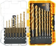 21-Piece Titanium Alloy Twist Drill Bit Set High-Speed Steel Tools