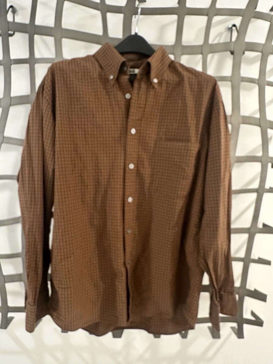 Uniqlo U Mens Brown Grid Pocket Long Sleeve Shirt Size L | eBay