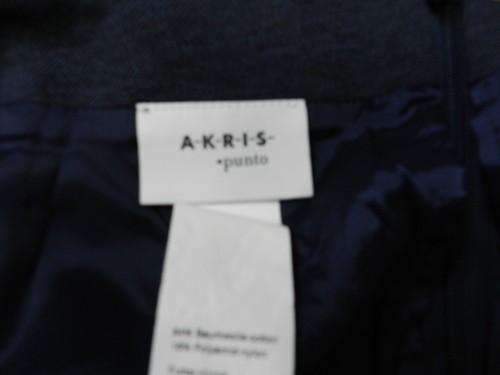 Akris Punto Polka Skirt lined navy blue Cotton Nylon with Stretch Size Sz 16 - Picture 11 of 12