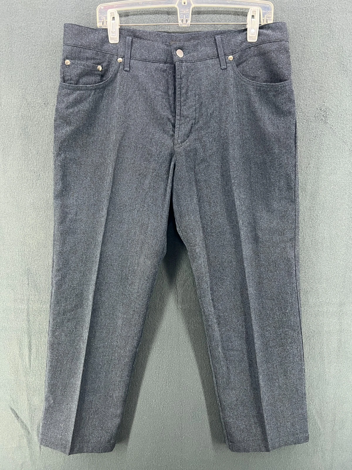 St Croix Pants Mens 36x28 Navy Blue Wool Blend Corduroy Trousers Italy