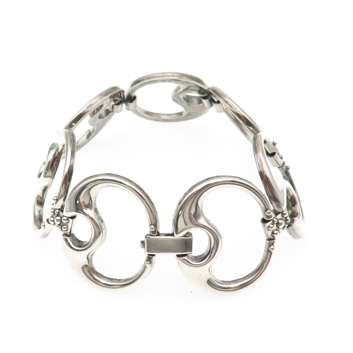 Rodi Wienenberger 925 Sterling Silver Vintage Modernist Panel Link Bracelet 7.5" View 4