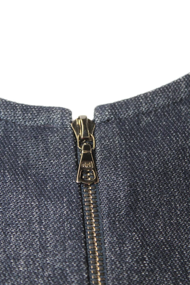 Chaqueta Lida Baday Mujer Diseñadora Azul Oscuro Mezcla de Algodón Cremallera Manga Larga Talla S Foto 4 de 4