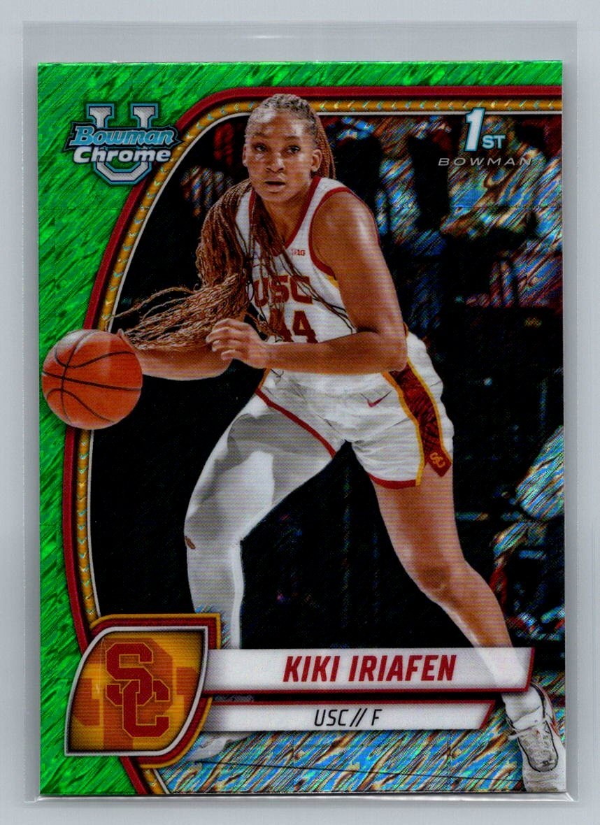 Kiki Iriafen 2024-25 Bowman Chrome U - 1st Bowman Green Shimmer #47