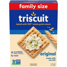  3 pack Triscuit Original Whole Grain Wheat Crackers, Vegan Crackers