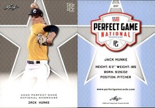 JACK HUNKE 2020 LEAF PERFECT GAME NATIONAL SHOWCASE ROOKIE CARD #247
