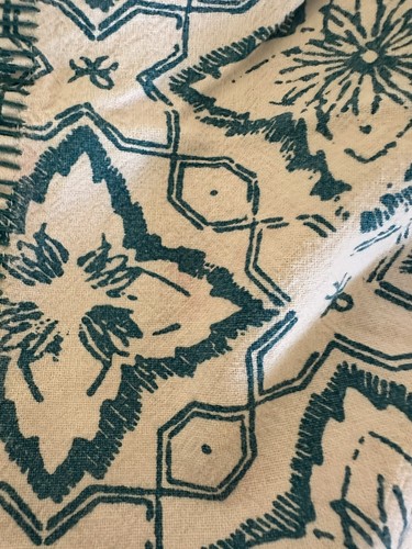 Juego de 4 servilletas textiles de algodón John Robshaw estampado en bloque turquesa verde azulado sobre blanco/4 - Imagen 11 de 12