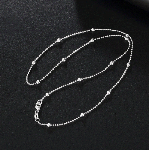 925 Sterling Silver Ball Bead Chain Necklace Women Men Jewellery Gift UK Stock - Picture 3 of 5