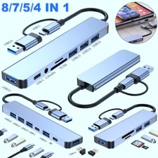 Multiport USB/Type C To USB TF/SD Card Reader Adapter Hub for MacBook iMac iPad