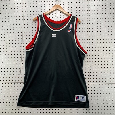 Vintage 90s Chicago Bulls Jordan Jersey Mens 48 Black RARE Blank