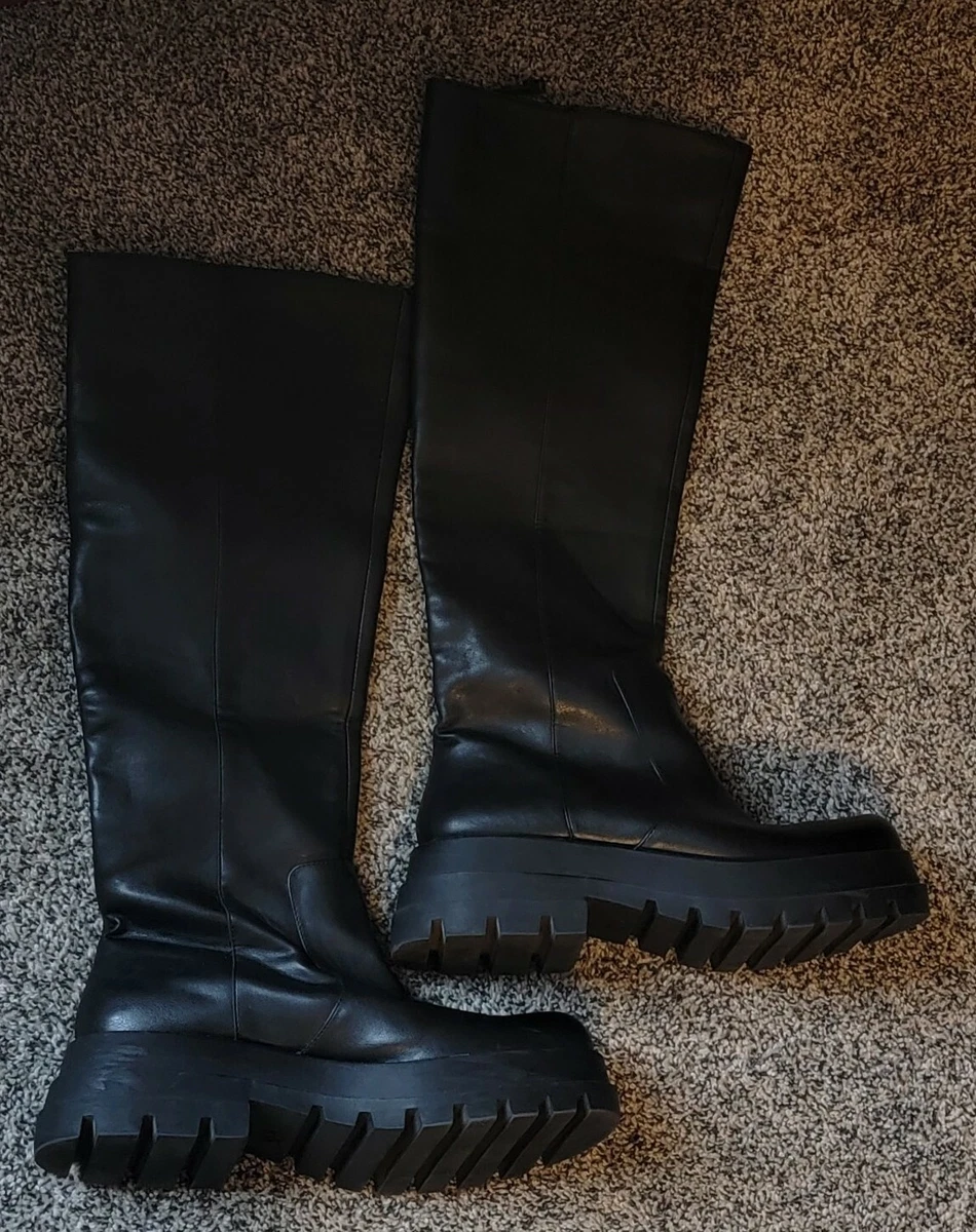 Tall lug clearance soled boots zara