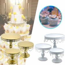 1x 3x Crystal Cake Stand Dessert Display Cupcake Holder Xmas Birthday Party UK