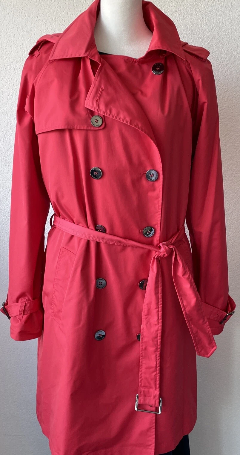 Nuovo trincea resistente all'acqua Michael Kors con cintura con cappuccio rimovibile taglia XL