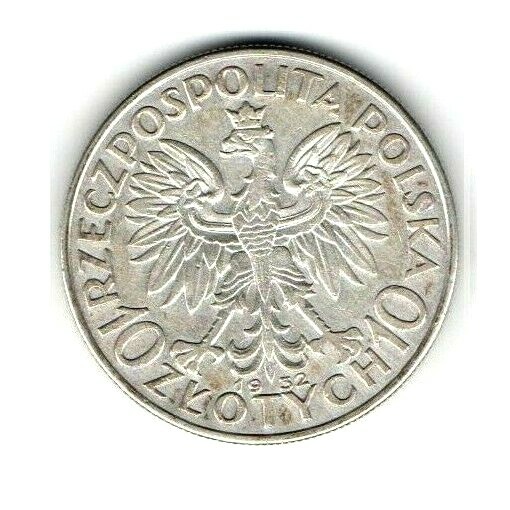 1932年ポーランド ヤドヴィガ女王 10ズロチ銀貨 美品❗️ 1932 Poland 10 Zlotych Queen Jadwiga & Eagle Polish Silver Coin | eBay