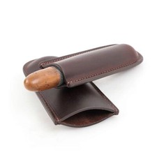 Brown Travel Portable Leather Cigar Case Humidor Single Pack Humidor Storage Box