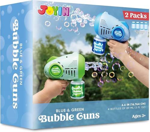 2 packs of bubble guns, 4 bottles of solution, 10 hole automatic bubble gun - Picture 8 of 9