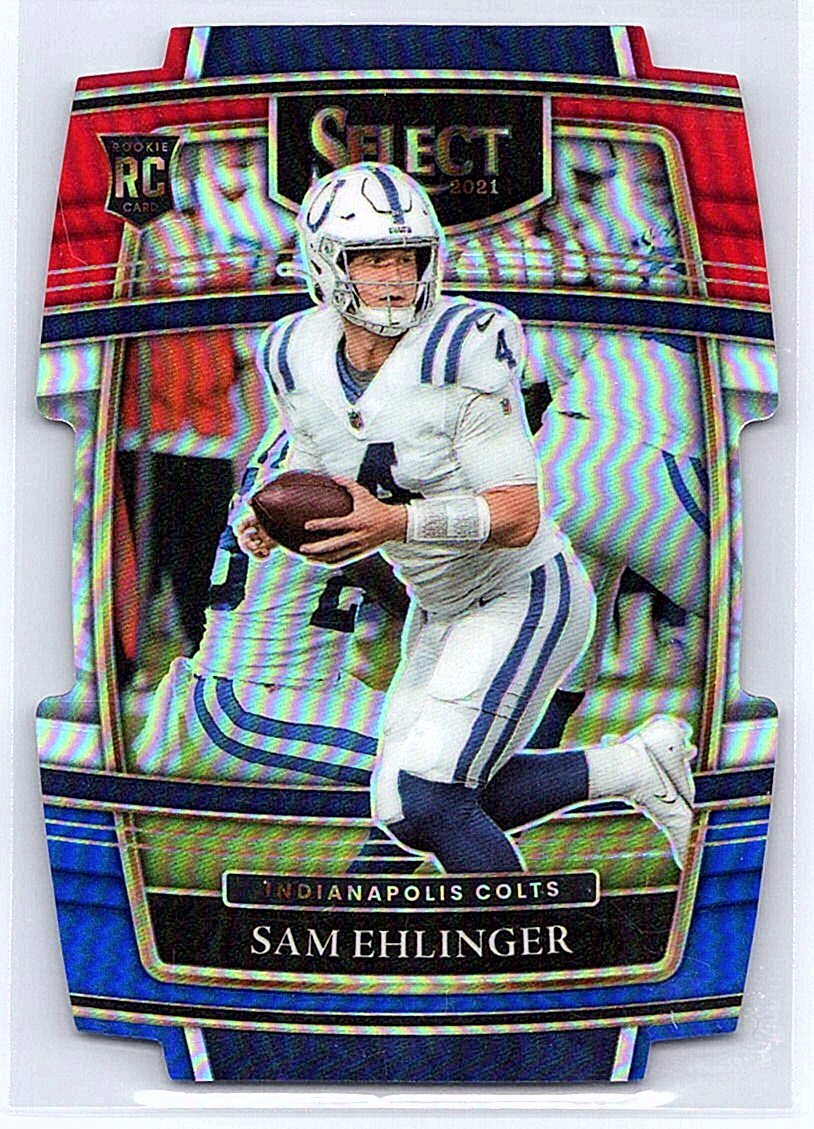 2021 Panini Select #98 Sam Ehlinger Red and Blue Prizm Die Cut