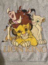Disney Lion-King Gray Sweatshirt M-L Simba Nala Pumba Timon Vtg