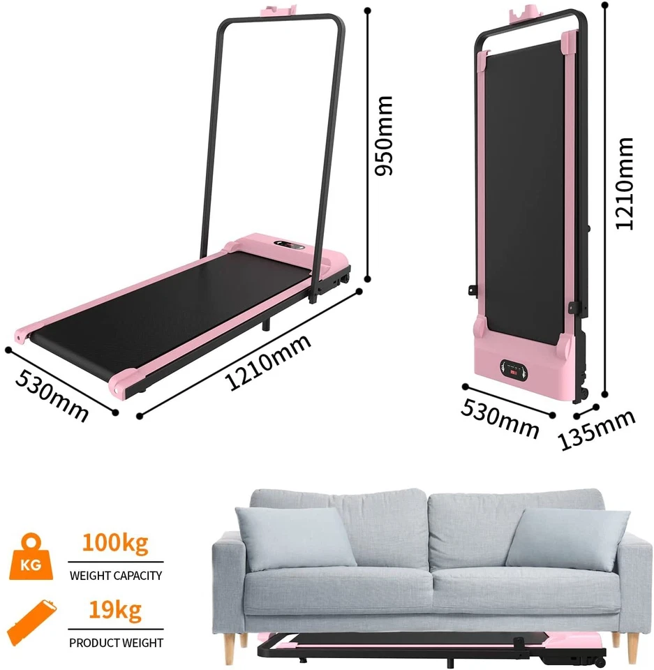 Electric Quiet Under Desk Treadmill for Home Gym Fitness Remote Control - image 2 of 4