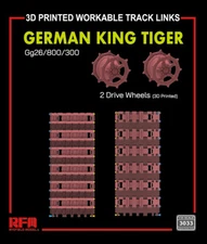 RYEFIELD 3033 1/35 GG26/800/300 Workable Tracks+2 Drive Wheels For King Tiger