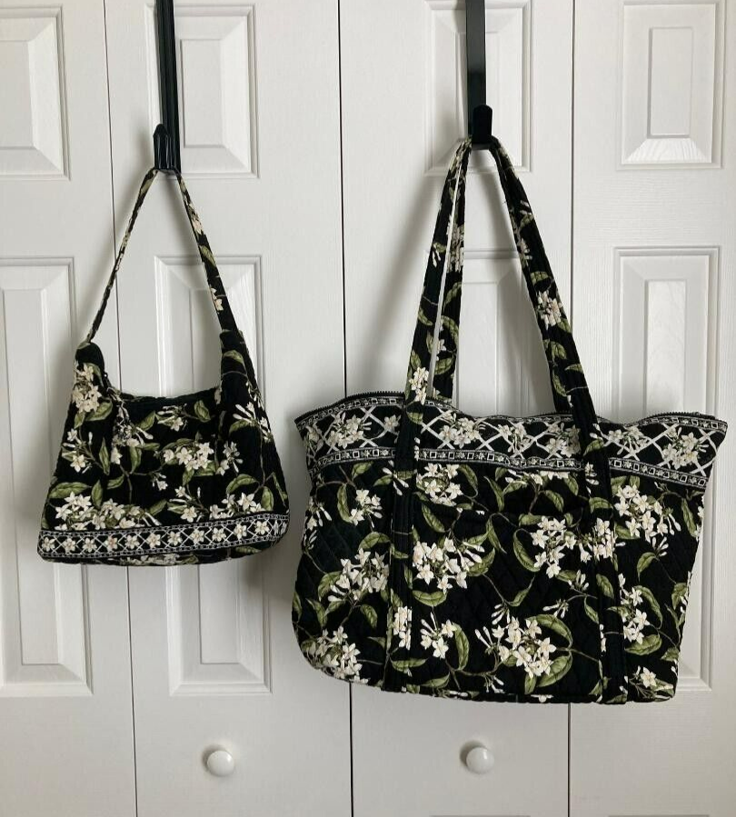 Vera Bradley Black Floral Print Tote Set - Large & Small