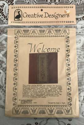 Creative Designers WELCOME Sampler Cross Stitch KIT Bell Pull