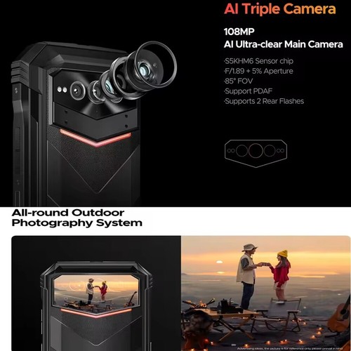 DOOGEE V Max Pro 5G Rugged Phone 12GB+512GB 100MP AI Camera 22000mAh 6.58" 120Hz - Picture 11 of 22