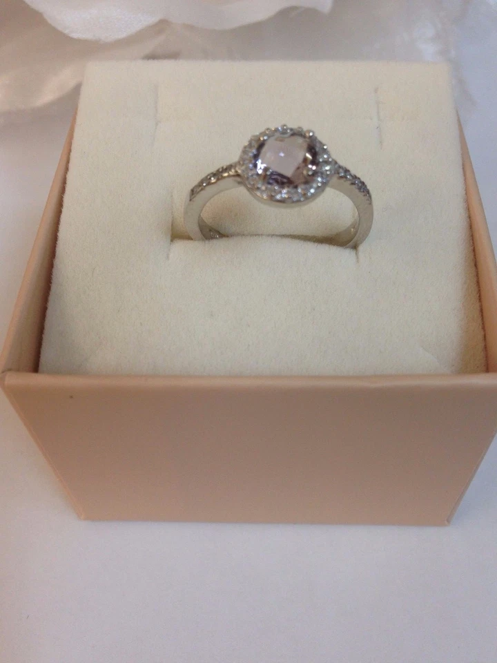 anello donna argento 925% anallergico rodiato solitario zircone viola bianchi 16 - Immagine 3 di 4