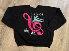 Vtg Fruit Of The Loom Sweatshirt Dance New York USA Made Women s Large