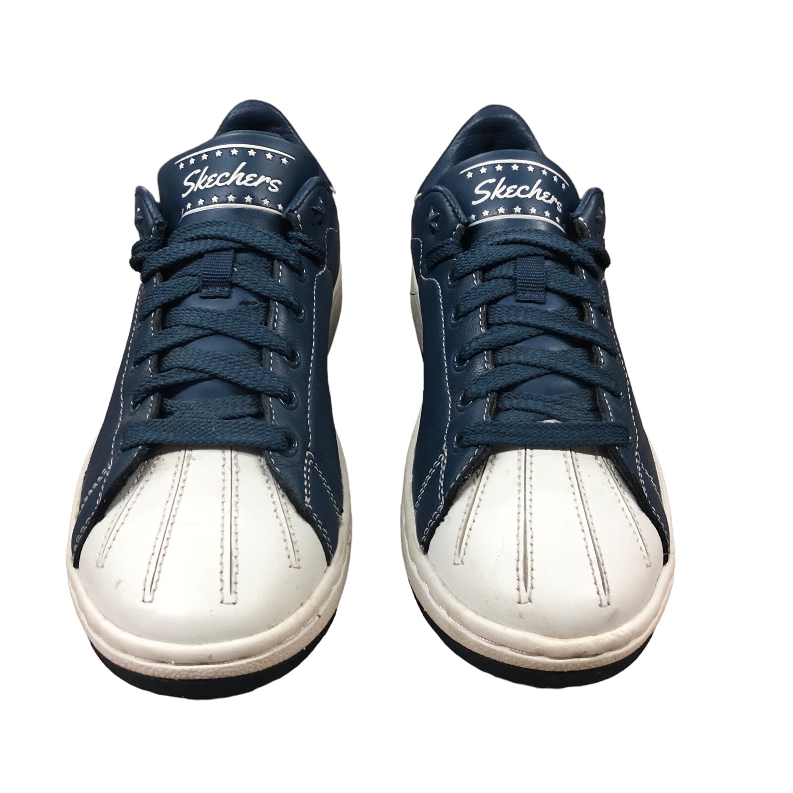 Skechers ALPHALITE FAIR SHARE Navy Blue White Leathe… Gem