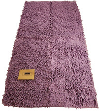 Chenille Shag Throw Rug Bath Mat 27" x 45" Lilac Purple Handwoven Cotton New