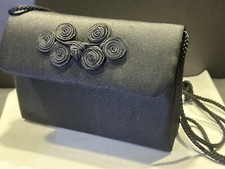 Black Satin Evening Bag Clutch Purse - Inside Pouch / Pocket - Chic