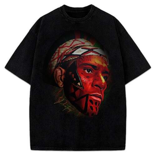 Alex Pereira Poatan Painted Face Portrait Vintage MMA Grafik Design Männer T-Shirt - Bild 4 von 5