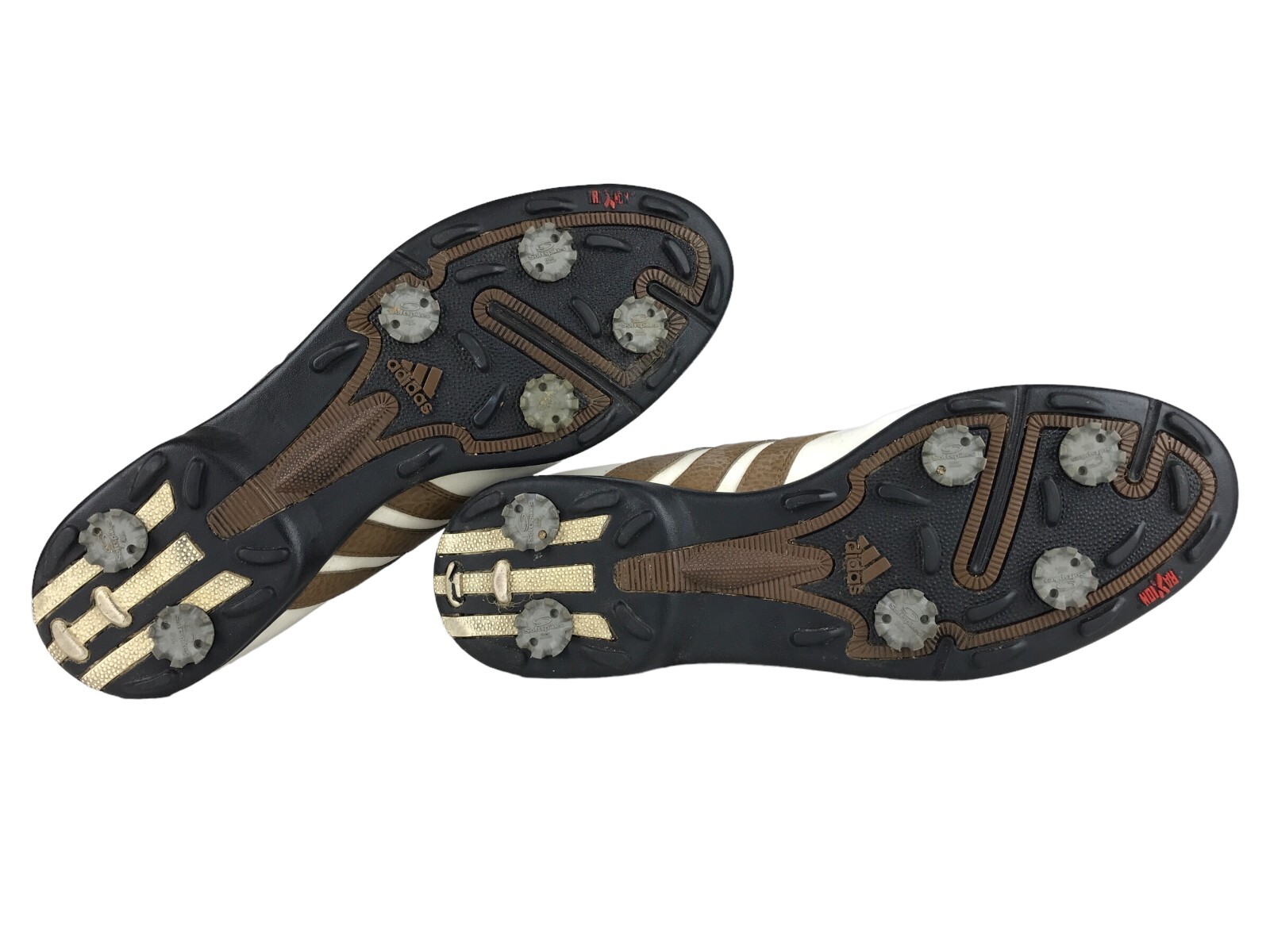 Adidas Golf Cleats Mens White Brown EVN 791 Leather Lace Up Athletic Size US 11 thumbnail 7