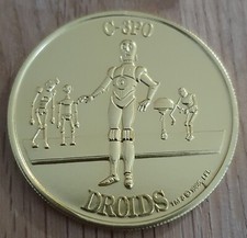 Vintage 1985 Star Wars Droids Series C-3PO Gold Coin 