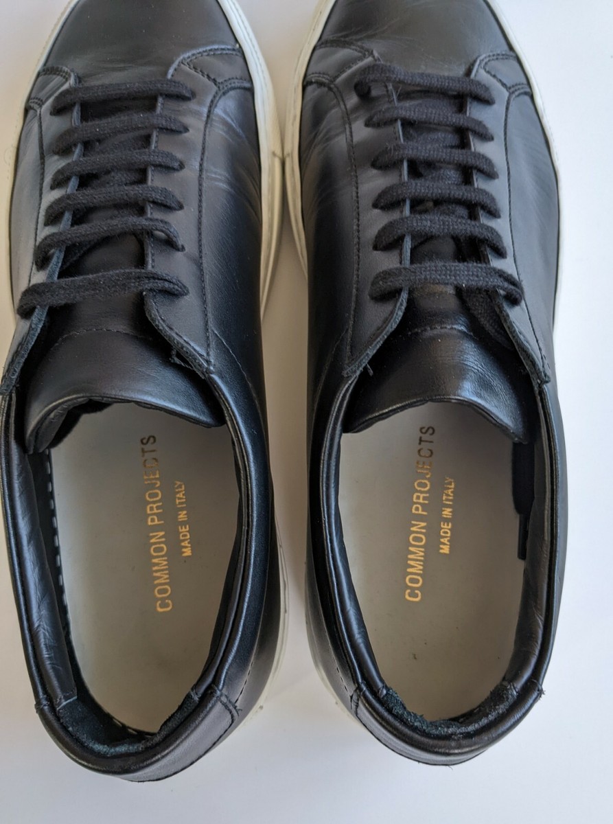 COMMON PROJECTS 黒 レザー スニーカー 41 Common Projects Men's Achilles Low-Top Sneakers, Black
