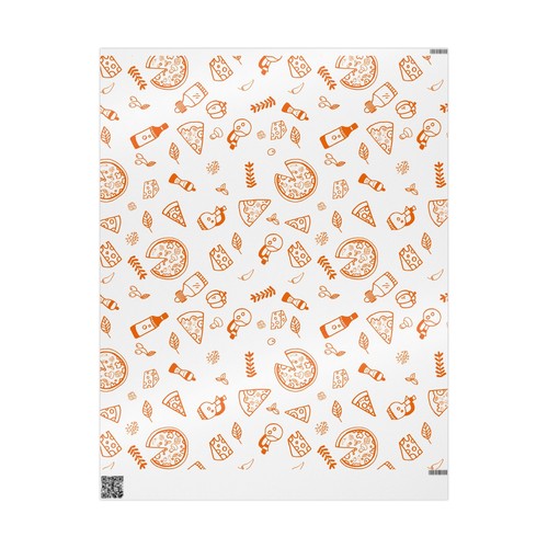 Pizza Pie Lovers Premium Eco-Friendly Gift Wrapping Paper - Picture 3 of 17