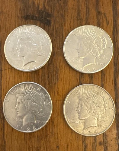 USA Peace Silver Dollar 4 coins VF Cull Random Dates All Different D S Mint