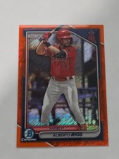 Alberto Rios 2024 Bowman Chrome Orange Shimmer Refractors Angels /25