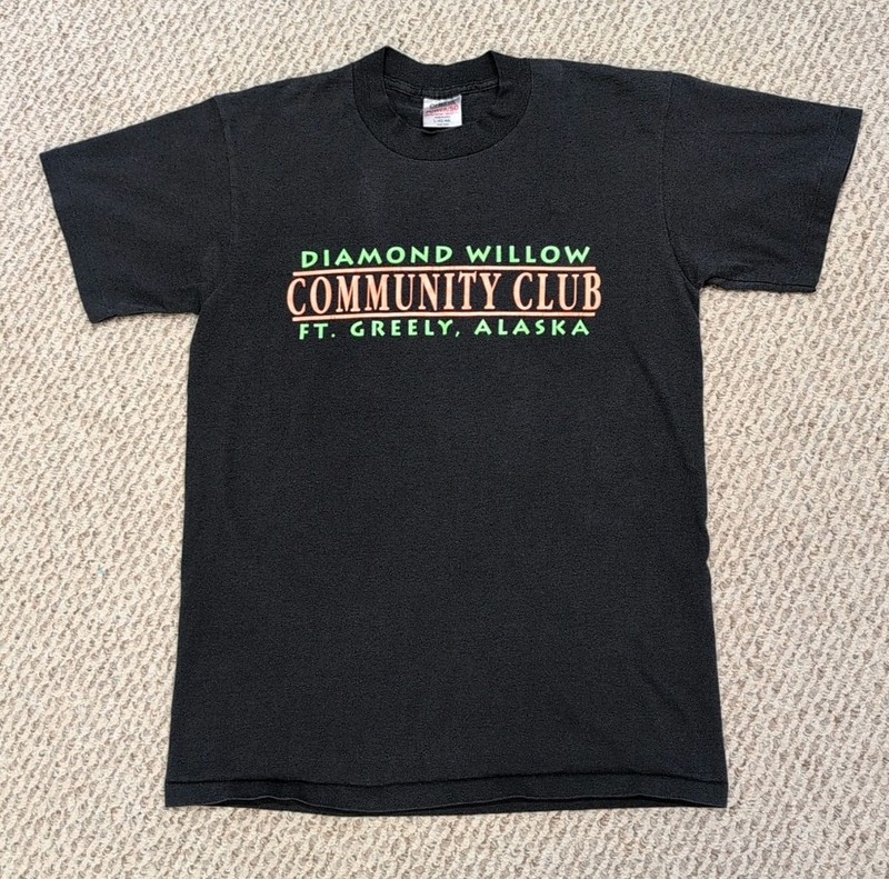 Vtg 80/90s DIAMOND WILLOW COMMUNITY CLUB Single Stitch T-shirt Alaska Streetwear