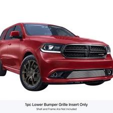 For Dodge Durango 14-18 APG 1-Pc Polished 8x6 mm Horizontal Billet Bumper Grille