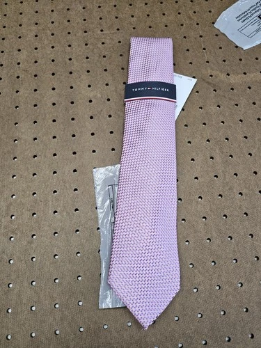 Tommy Hilfiger Men's Silk Blend Tie ~ Pink ~ NEW MSRP: $69.50 - product listing photo